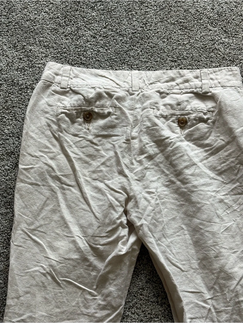 Banana Republic Cropped Linen Blend Pants in Light Beige